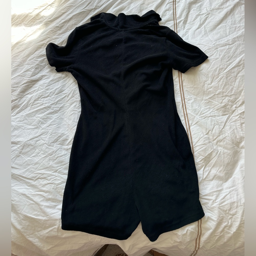 White Fox Black Button-Front Romper - Picture 3 of 3